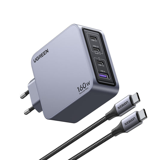 מטען קיר UGREEN NEXODE PRO 160W GAN + כבל CTC – תמונה 1