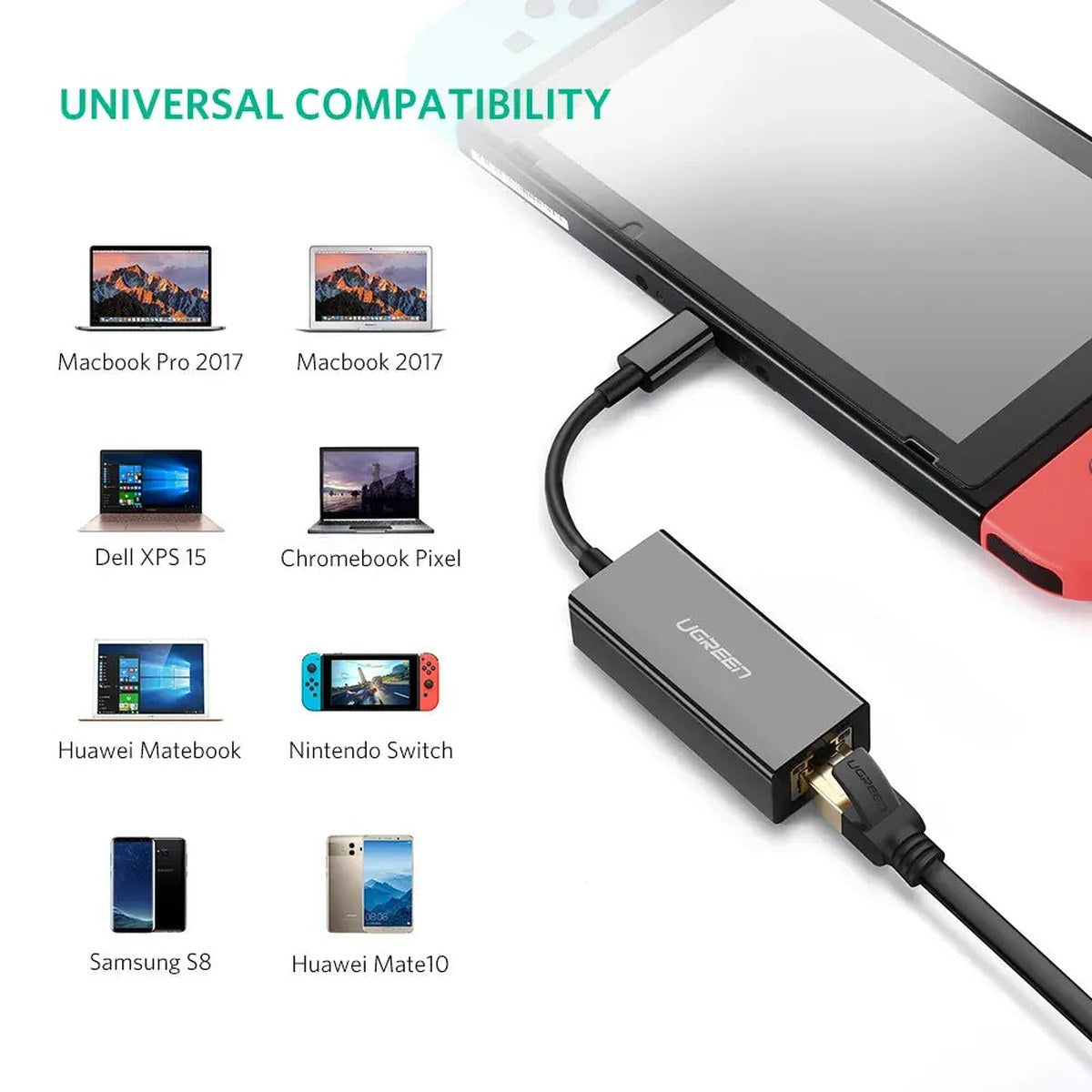 מתאם רשת UGREEN USB Type-C to 10/100/1000Mbps Ethernet Adapter – תמונה 4