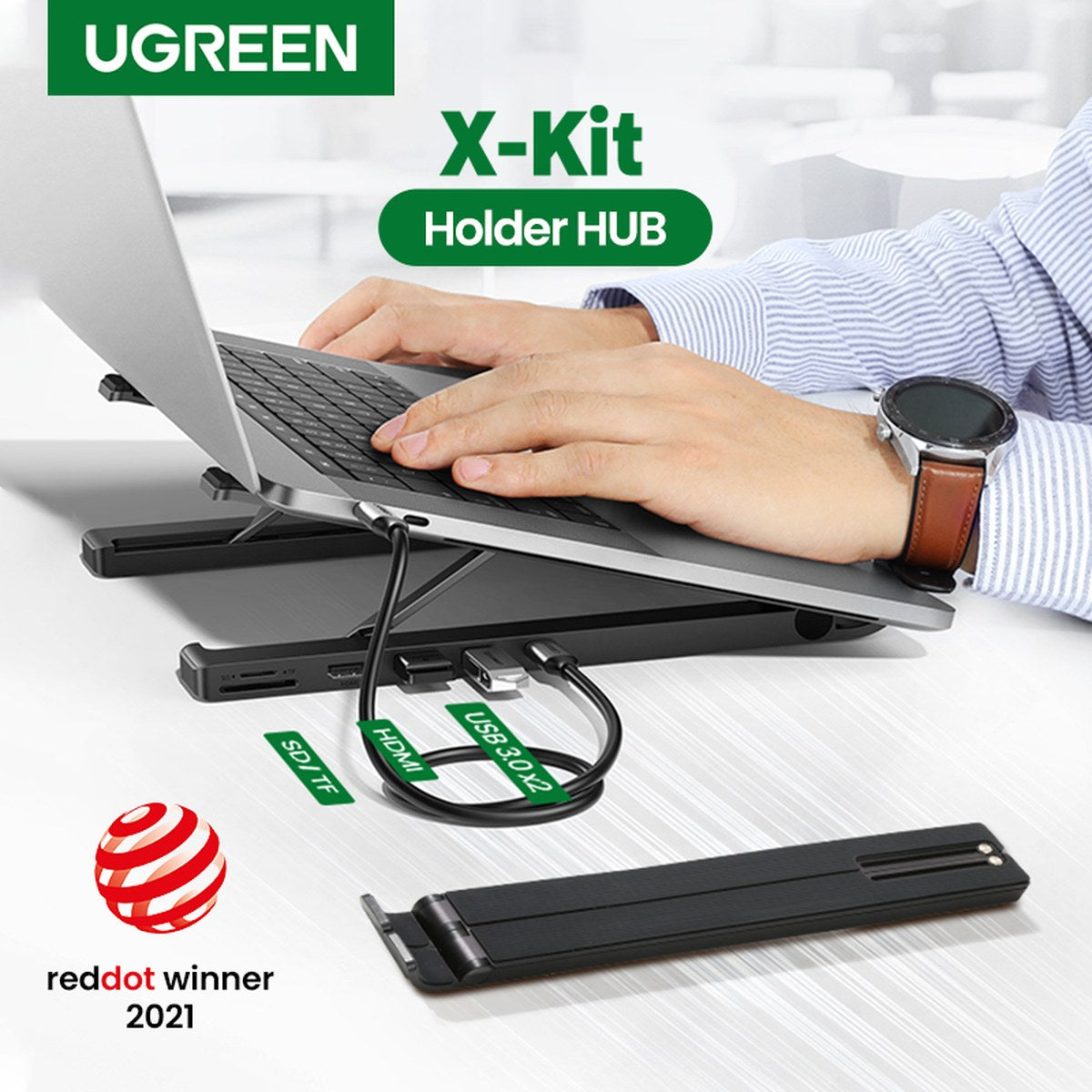 מעמד ותחנת עגינה למחשב נייד 5 ב-1 USB-C עם HDMI 4K מבית UGREEN – תמונה 4