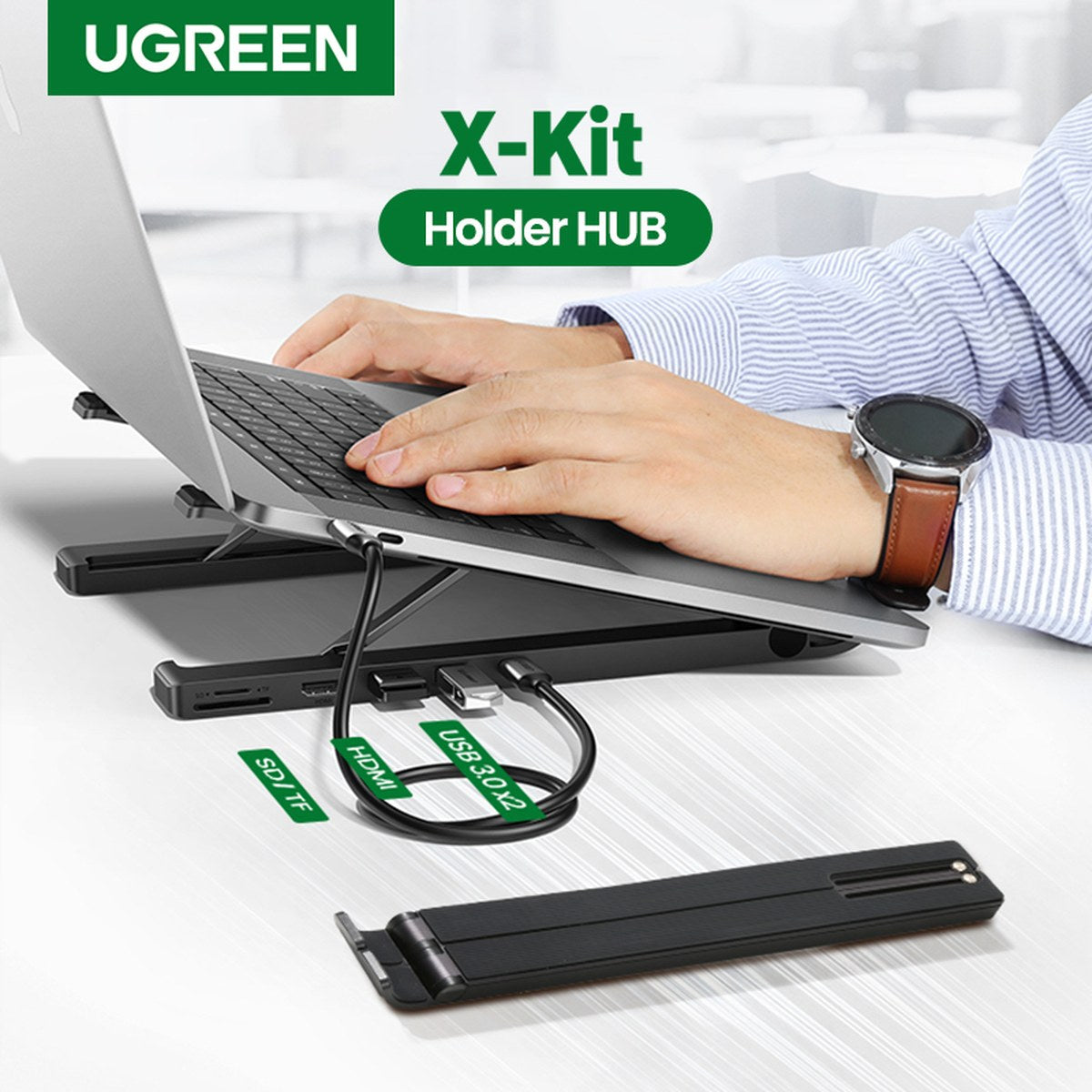 מעמד ותחנת עגינה למחשב נייד 5 ב-1 USB-C עם HDMI 4K מבית UGREEN – תמונה 7