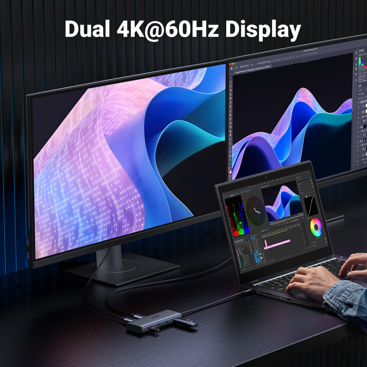 תחנת עגינה 7ב-1 UGREEN USB-C HDMI 4K@60Hz – תמונה 4