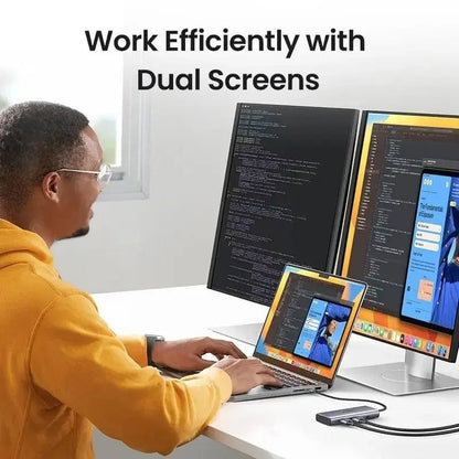 תחנת עגינה UGREEN 7-in-1 USB-C Hub 100W PD 2x HDMI תמיכה ב-4K 30Hz – תמונה 3