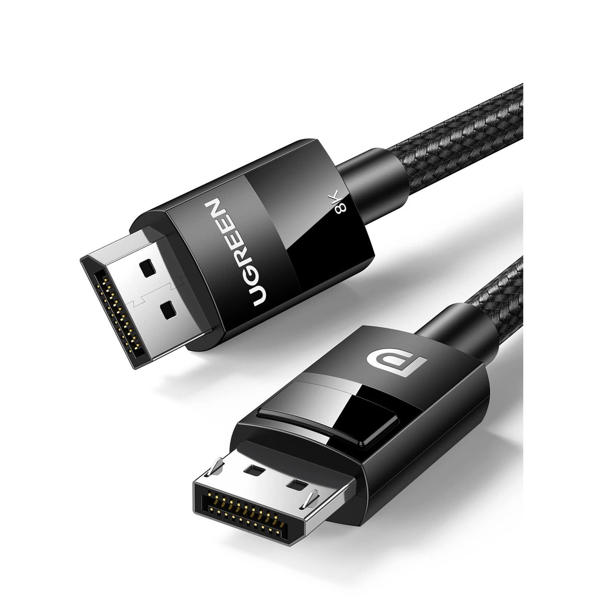 כבל UGREEN DP 1.4 Male to Male Plastic Case Braided Cable – תמונה 1