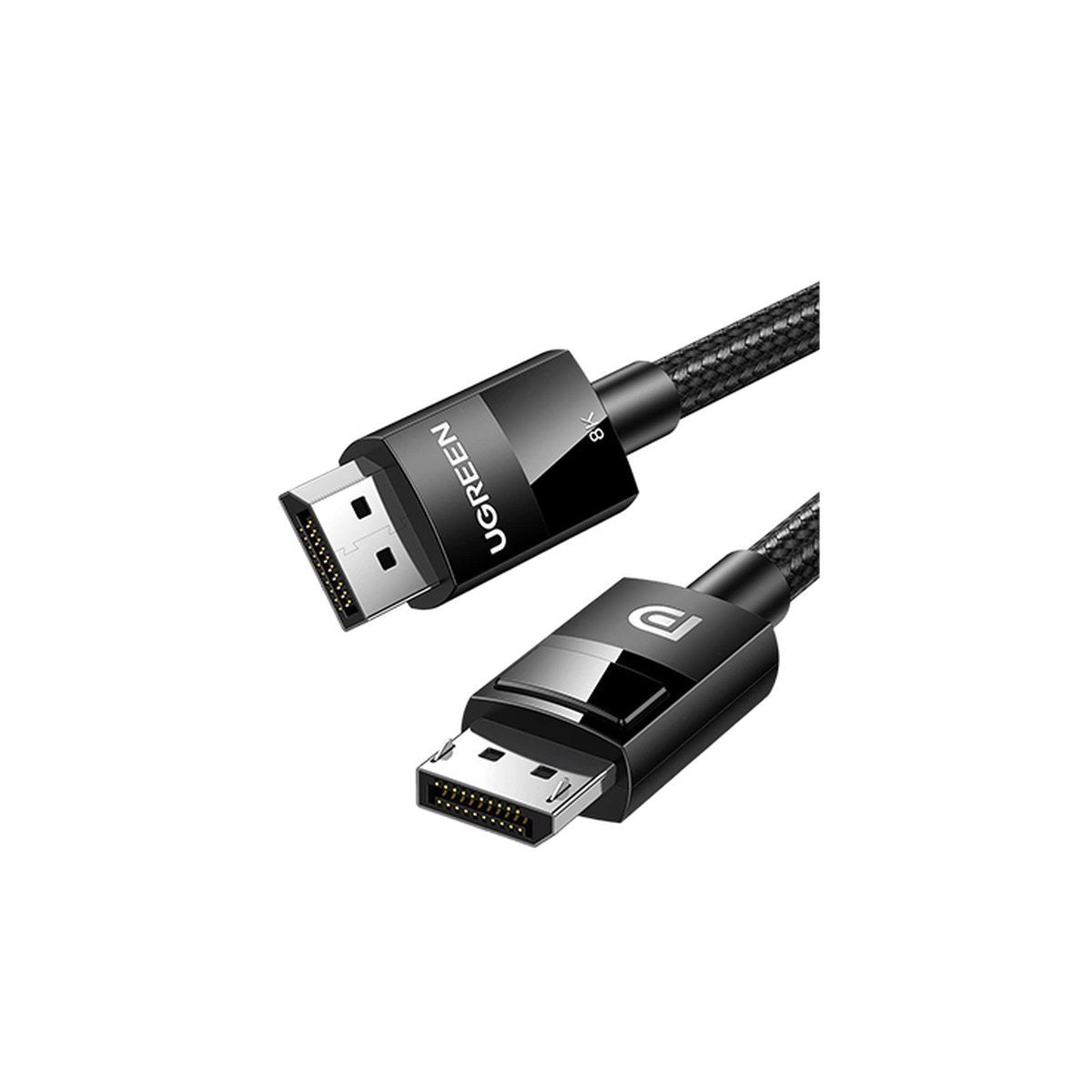 כבל UGREEN DP 1.4 Male to Male Plastic Case Braided Cable – תמונה 2