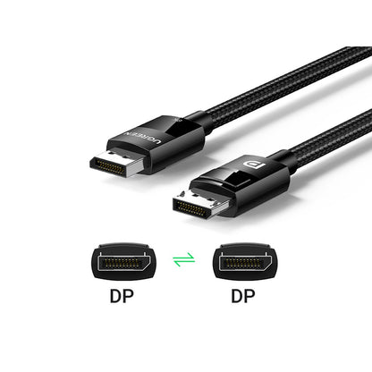 כבל UGREEN DP 1.4 Male to Male Plastic Case Braided Cable – 1 מטר – תמונה 3