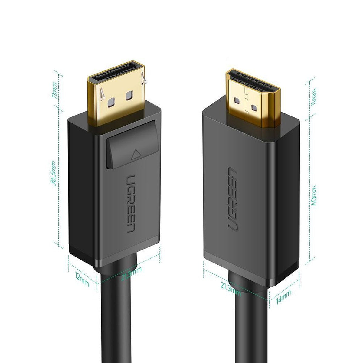 כבל UGREEN DP Male to HDMI Male Cable – 2 מטר – תמונה 3