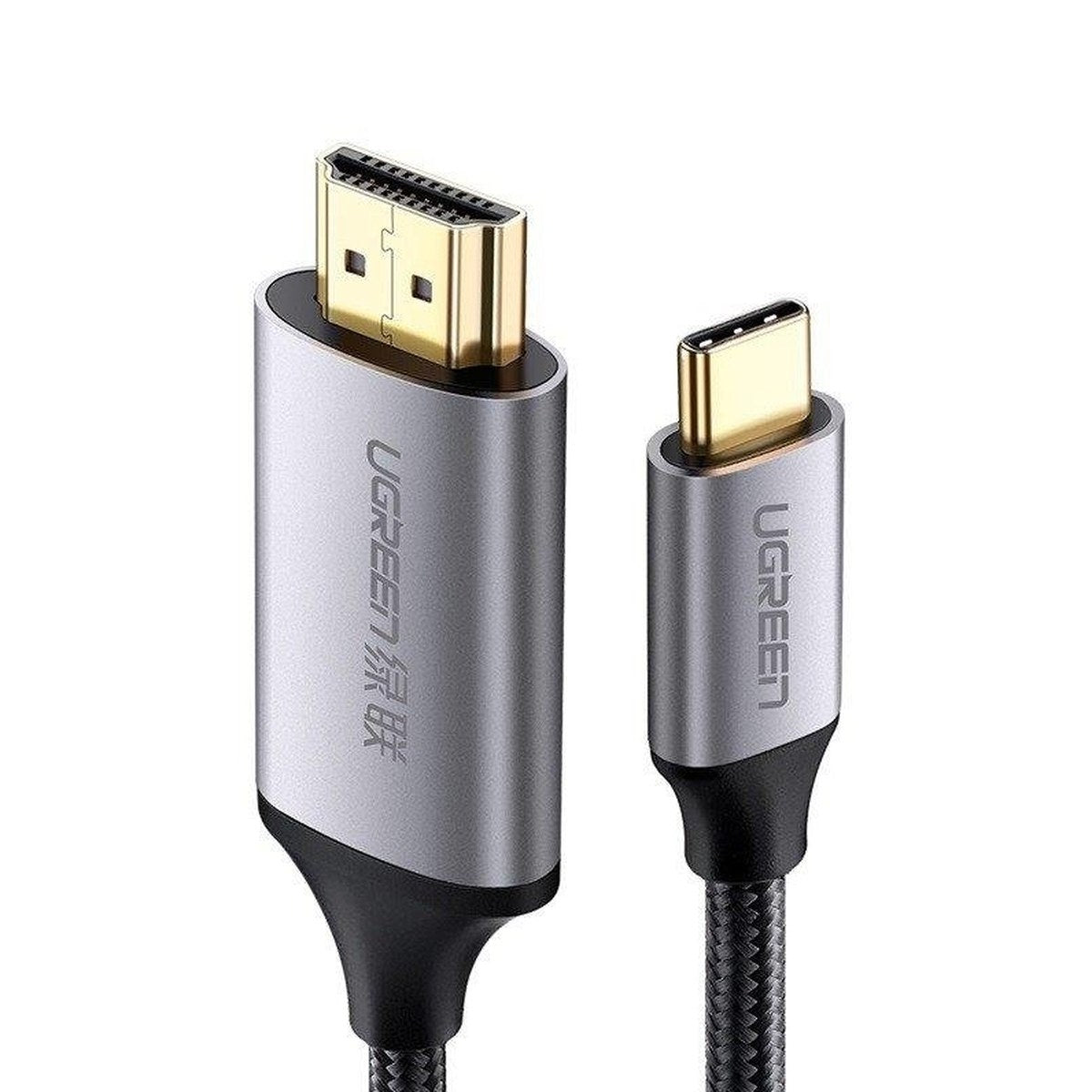 כבל UGREEN USB-C to HDMI Male to Male Cable Aluminum Shell 1.5m (Gray Black) – תמונה 2