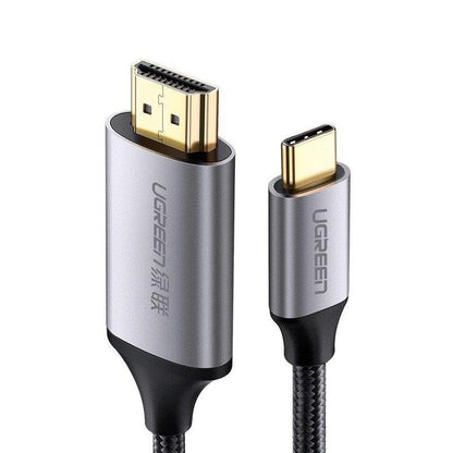 כבל UGREEN USB-C to HDMI Male to Male Cable Aluminum Shell 1.5m (Gray Black) – תמונה 2