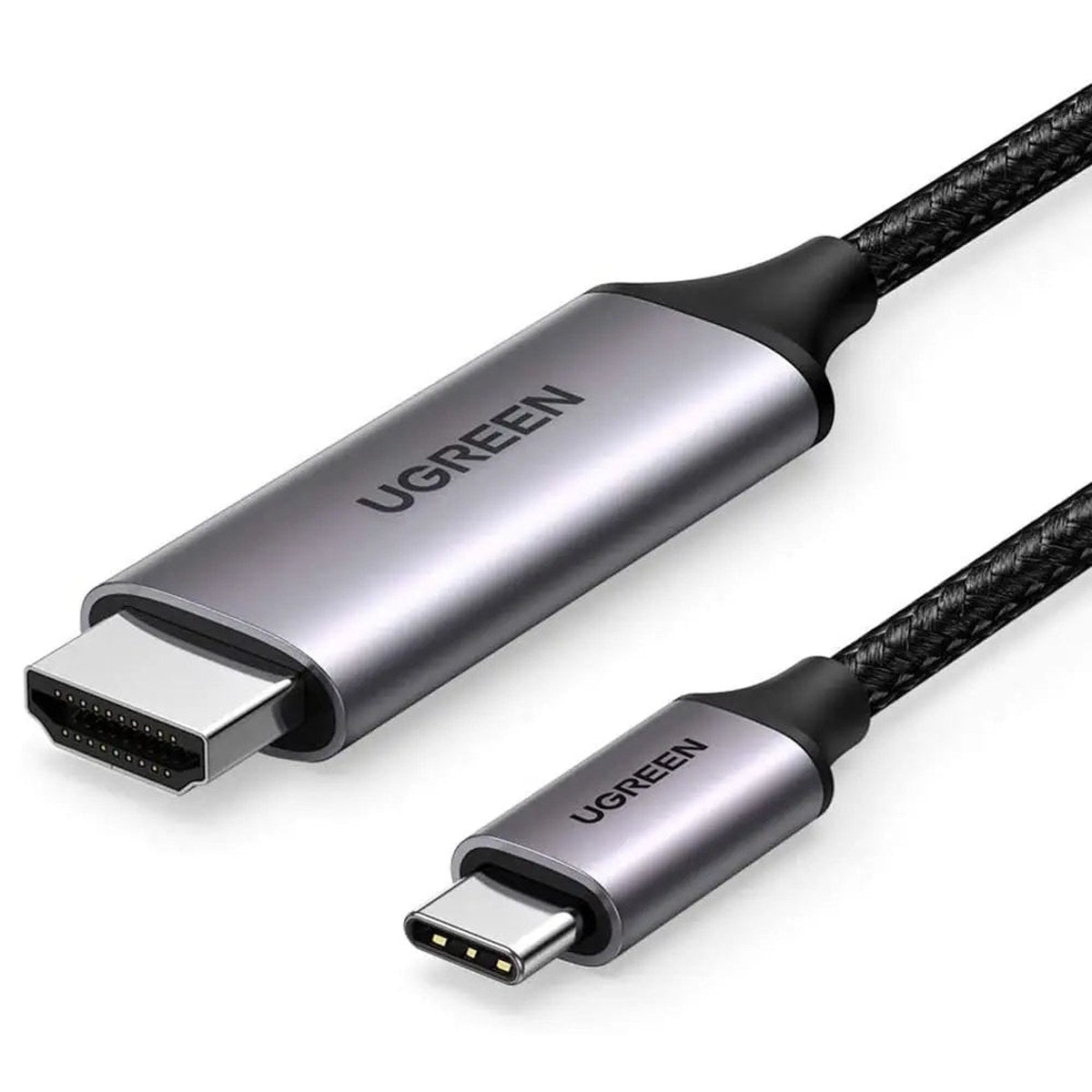 כבל UGREEN USB-C to HDMI Male to Male Cable Aluminum Shell 1.5m (Gray Black) – תמונה 3