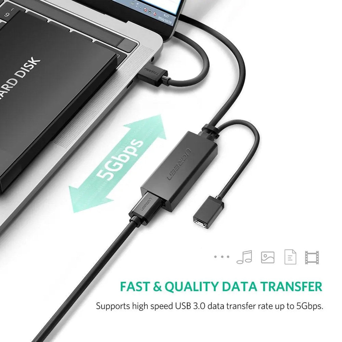 כבל UGREEN USB 3.0 Extention Cable 5M – תמונה 5