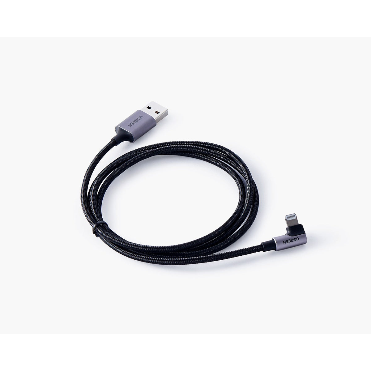 כבל UGREEN USB-A ל-Lightning קלוע באורך 1 מטר שחור – תמונה 1