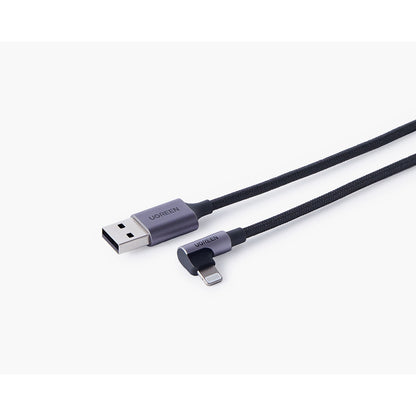 כבל UGREEN USB-A ל-Lightning קלוע באורך 1 מטר שחור – תמונה 2