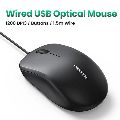 עכבר חוטי UGREEN USB 1200 DPI – תמונה 2