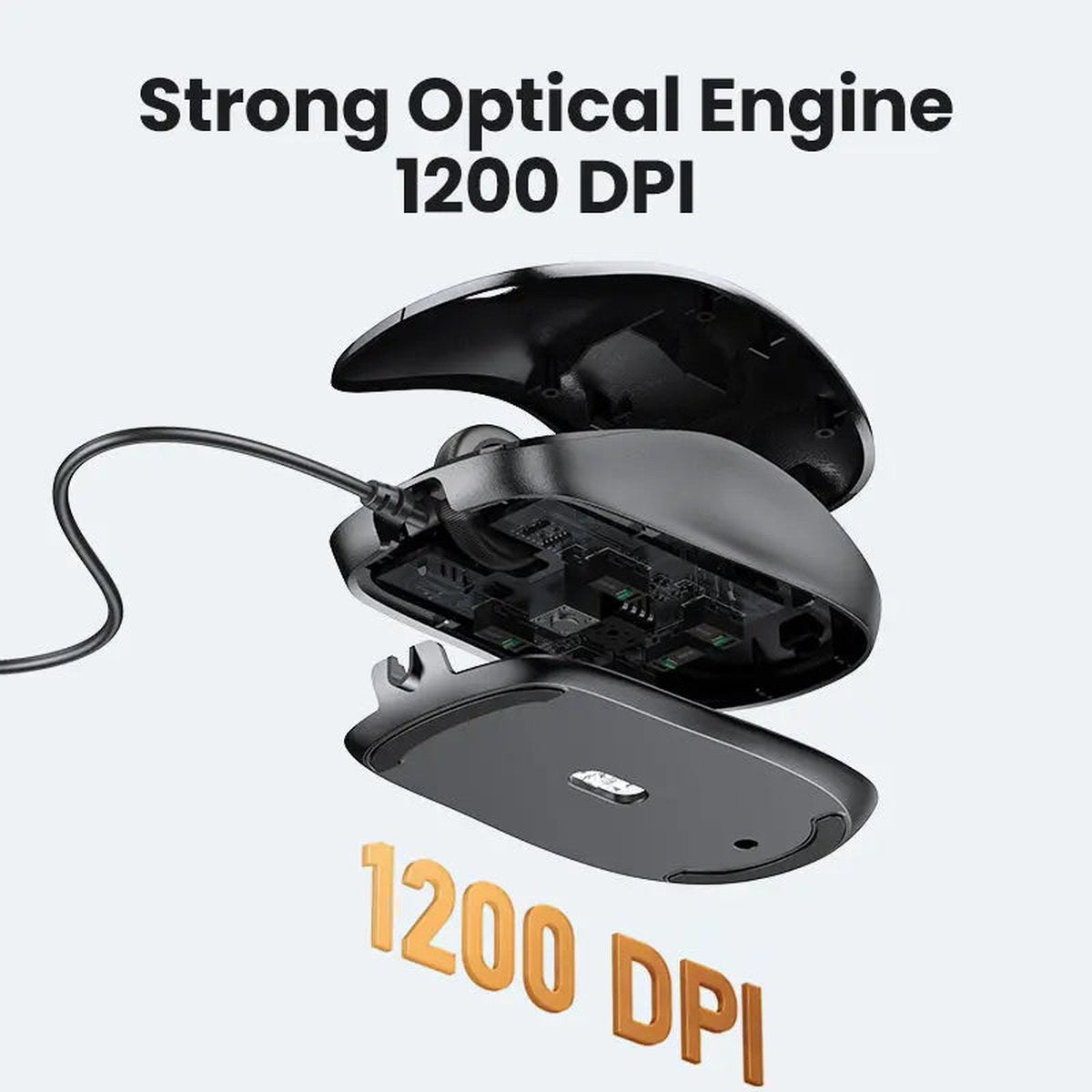 עכבר חוטי UGREEN USB 1200 DPI – תמונה 5