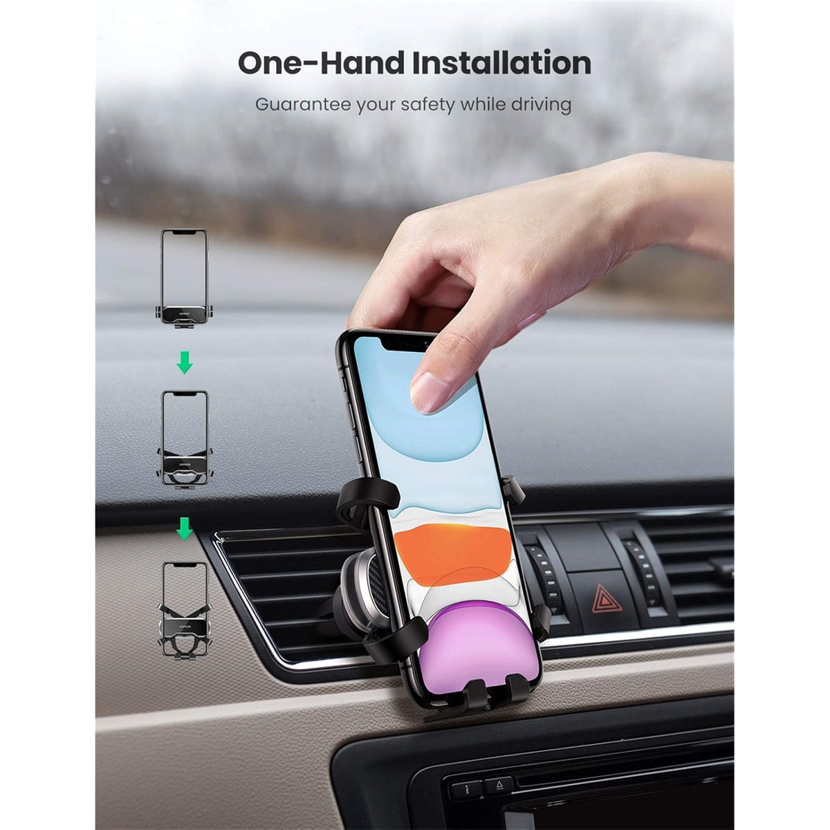 מעמד לטלפון UGREEN Gravity Phone Holder for Car – תמונה 6