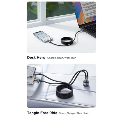 כבל UGREEN USB-C ל-USB-C 100W PD מתלפף בעצמו – תמונה 5