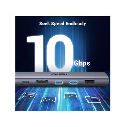 תחנת עגינה UGREEN USB-C 7-in-1 10Gbps 4K 60Hz – תמונה 5