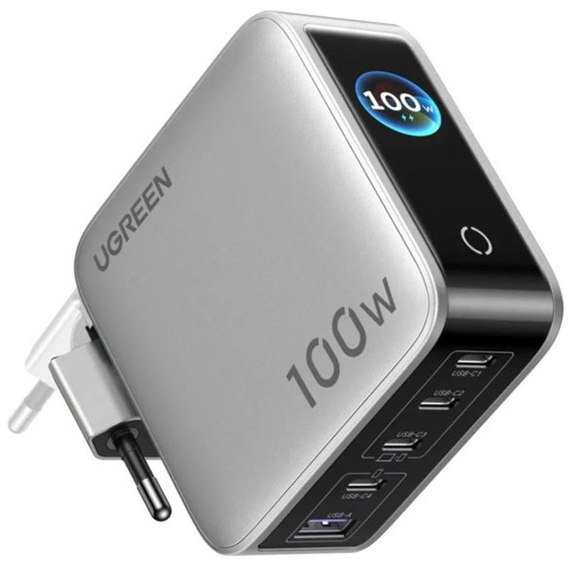 מטען קיר UGREEN X773 100W GaN עם תצוגה חכמה – תמונה 1