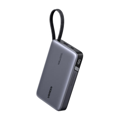 סוללת גיבוי UGREEN BP551 – 145W 20000mAh כולל כבל קבוע USB C, אפור