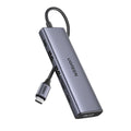 רכזת USB-C UGREEN CM511 – 6 ב-1 USB-C רכזת/DisplayPort 2C2A/PD 100W אפור