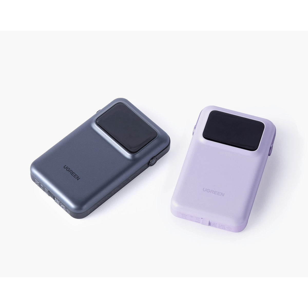 סוללת גיבוי UGREEN Uno 10000mAh 30W עם כבל USB-C מובנה סגול – תמונה 1