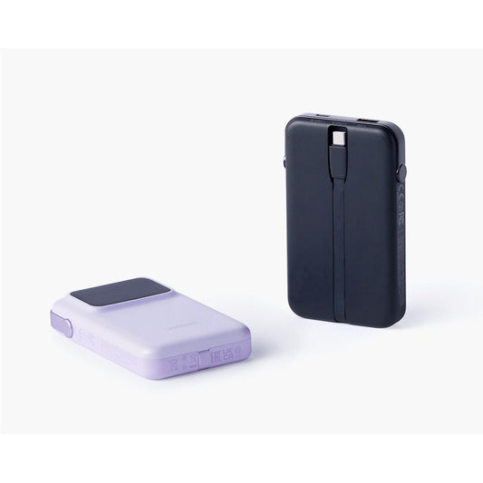 סוללת גיבוי UGREEN Uno 10000mAh 30W עם כבל USB-C מובנה סגול – תמונה 2