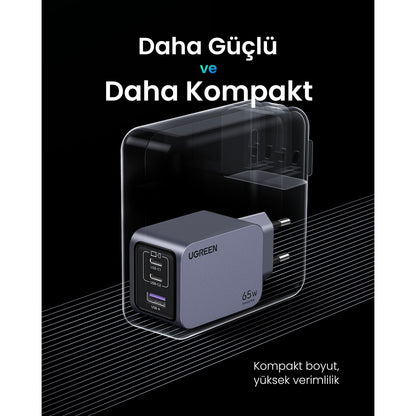 מטען קיר UGREEN NEXODE PRO 65W GAN + כבל CTC – תמונה 4
