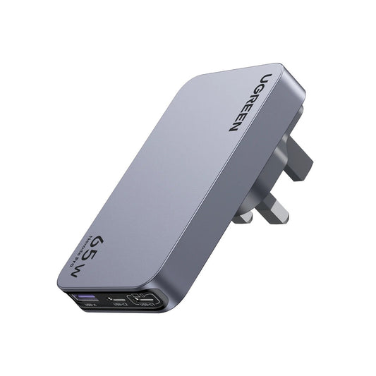 מטען קיר UGREEN NEXODE PRO USB-A+2*USB-C 65W GaN עם מתאמים לשקעים US,EU – תמונה 1