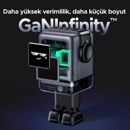 מטען קיר UGREEN ROBOT 100W 2C1A אפור – תמונה 2