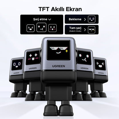 מטען קיר UGREEN ROBOT 100W 2C1A אפור – תמונה 3