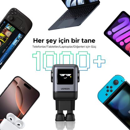 מטען קיר UGREEN ROBOT 100W 2C1A אפור – תמונה 4