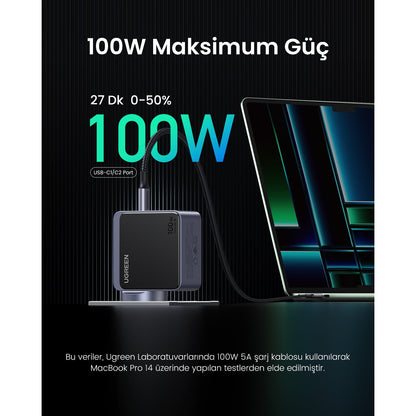 מטען קיר UGREEN NEXODE S 100W GAN שחור – תמונה 2