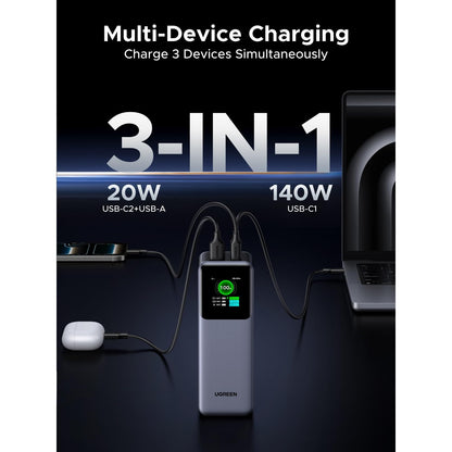 סוללת גיבוי UGREEN Power Bank Nexode 25000mAh PD 200W שחור – תמונה 6