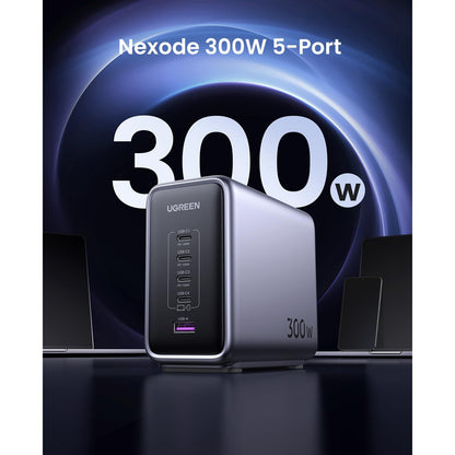 מטען שולחני UGREEN 300W עם 4×USB-C ו-USB-A – תמונה 2