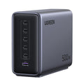 מטען שולחני UGREEN 500W עם 5×USB-C ו-USB-A אפור