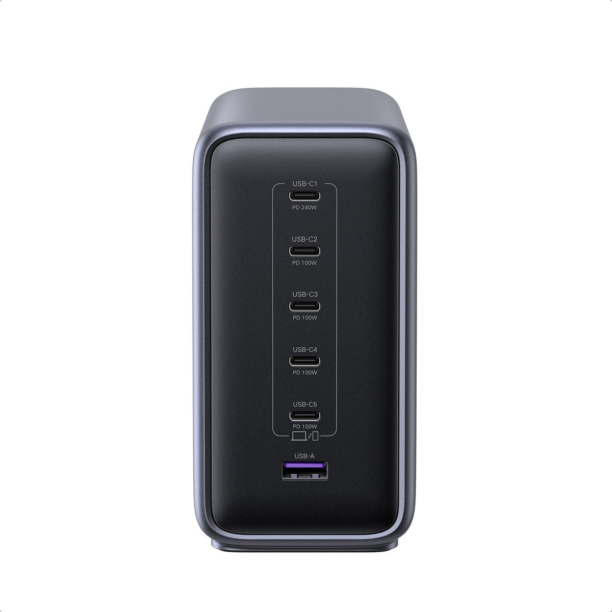 מטען שולחני UGREEN 500W עם 5×USB-C ו-USB-A אפור – תמונה 2