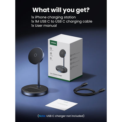 מטען אלחוטי UGREEN 2 ב-1 ל-iPhone ו-AirPods – תמונה 7
