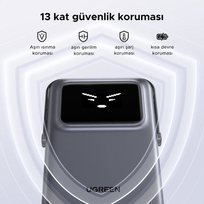 סוללת גיבוי UGREEN UNO 10000mAh Mini Magnetic Wireless Robot 20W אפור – תמונה 7