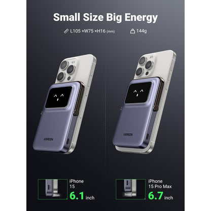 סוללת גיבוי UGREEN UNO 5000mAh Robot 20W Magnetic Wireless אפור – תמונה 6