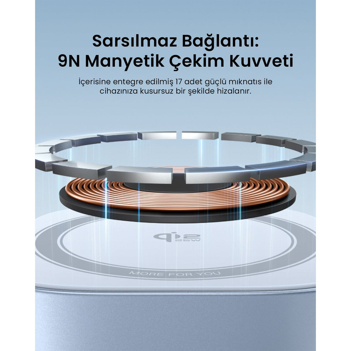 מעמד טעינה UGREEN 25W 2-in-1 qi2 Magnetic Wireless Charger כסוף – תמונה 5