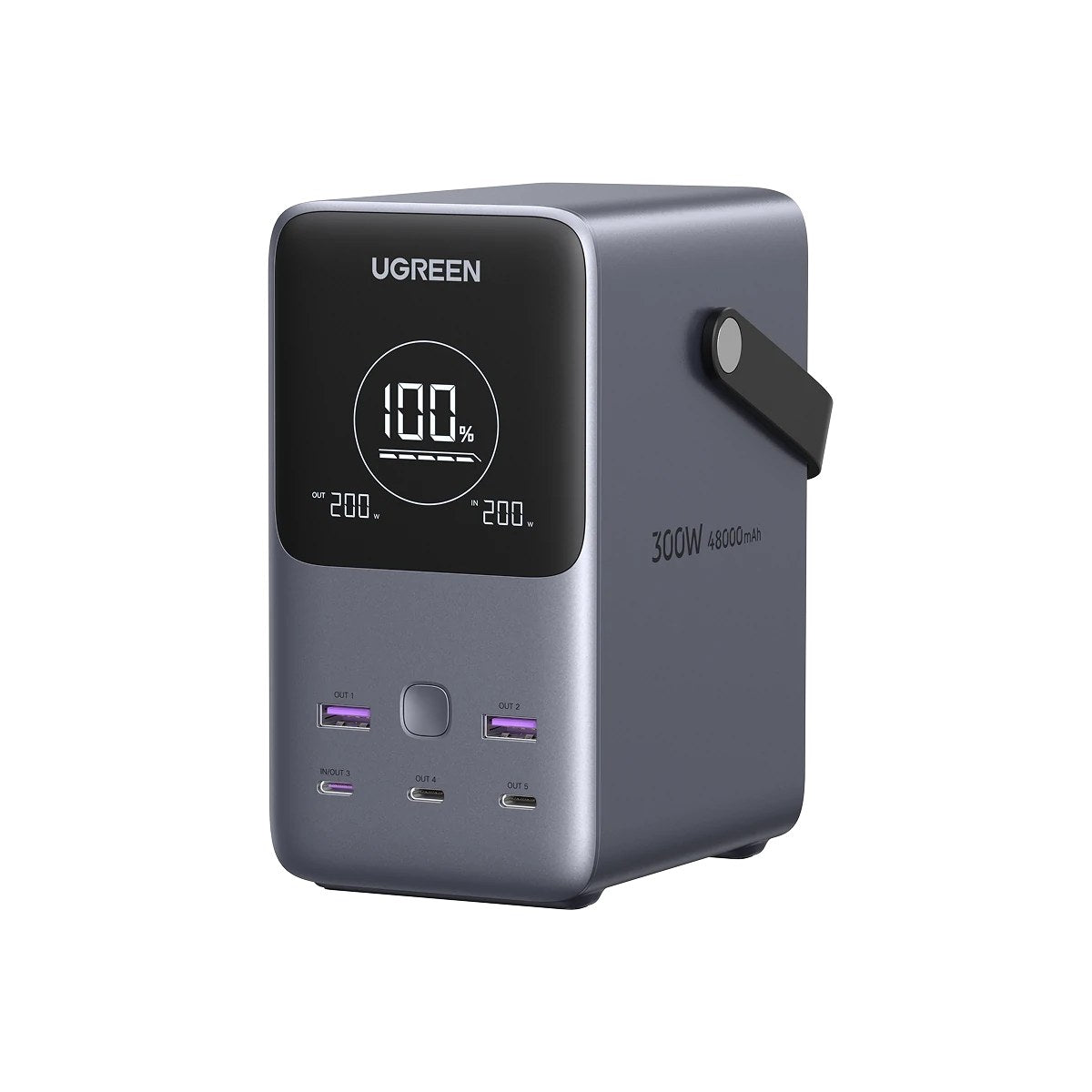 סוללת גיבוי UGREEN Power Bank 48000mAh PD 300W כולל תצוגה ותאורה שחור – תמונה 1