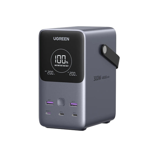 סוללת גיבוי UGREEN Power Bank 48000mAh PD 300W כולל תצוגה ותאורה שחור – תמונה 1