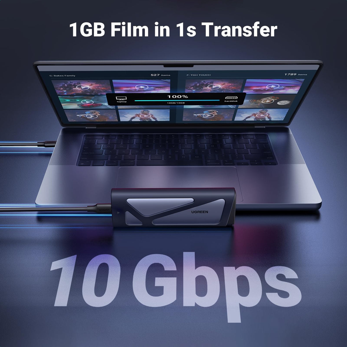 מארז ל-SSD UGREEN M.2 NVMe/SATA 10Gbps – תמונה 1