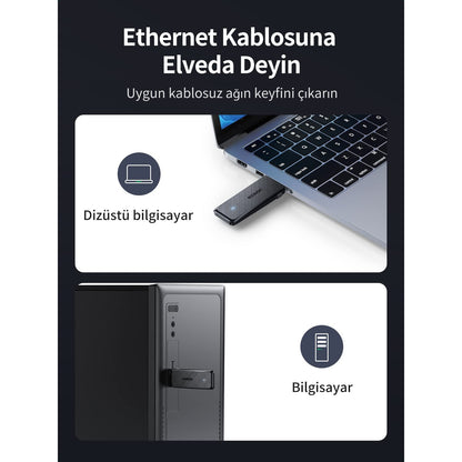 מתאם רשת אלחוטי UGREEN AC1300 Wireless Network Adapter – תמונה 4