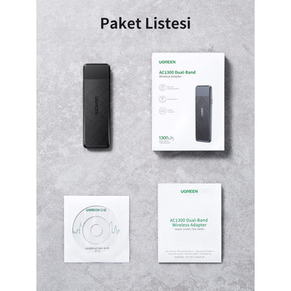 מתאם רשת אלחוטי UGREEN AC1300 Wireless Network Adapter – תמונה 7