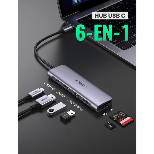 מתאם UGREEN USB-C 6ב-1 HDMI 4K וטעינה 100W – תמונה 2
