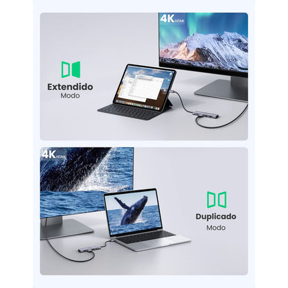 מתאם UGREEN USB-C 6ב-1 HDMI 4K וטעינה 100W – תמונה 3