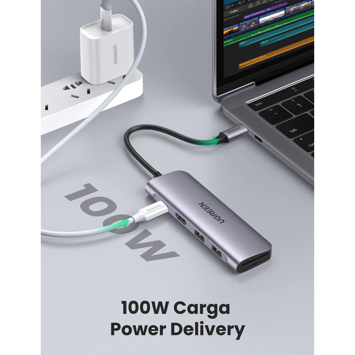 מתאם UGREEN USB-C 6ב-1 HDMI 4K וטעינה 100W – תמונה 4