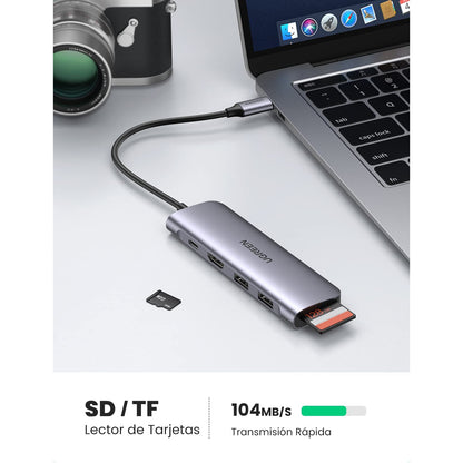 מתאם UGREEN USB-C 6ב-1 HDMI 4K וטעינה 100W – תמונה 5