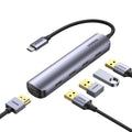 מתאם UGREEN USB-C עם HDMI ו-4 כניסות USB 3.0 מהירות